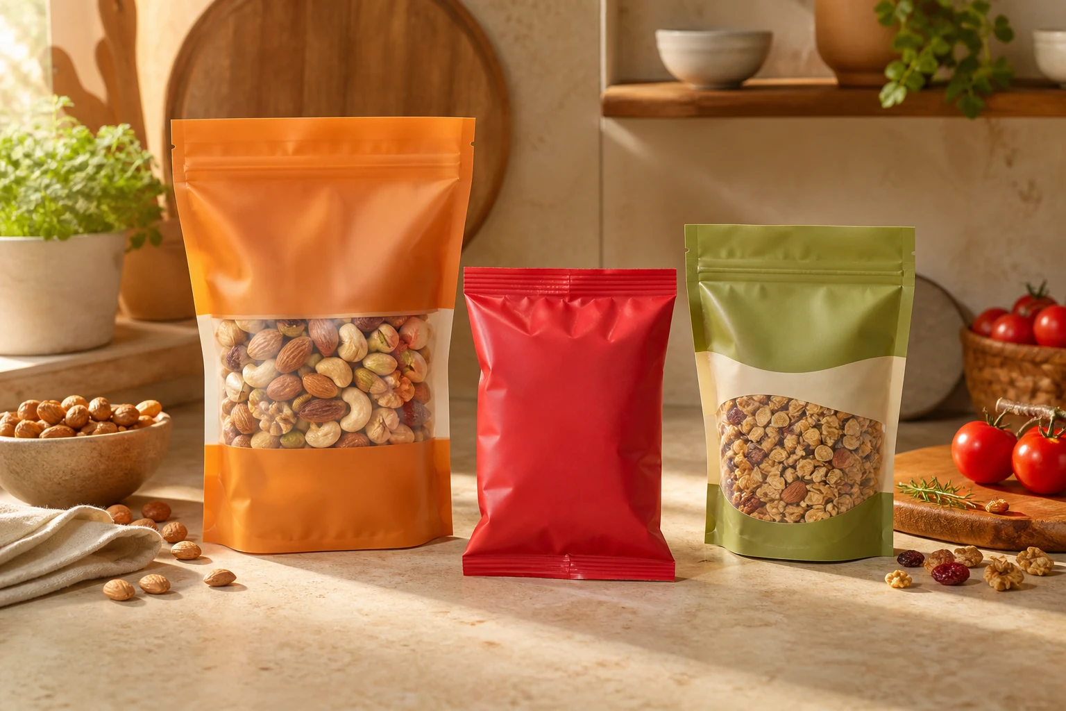 Custom food and snack pouch concepts