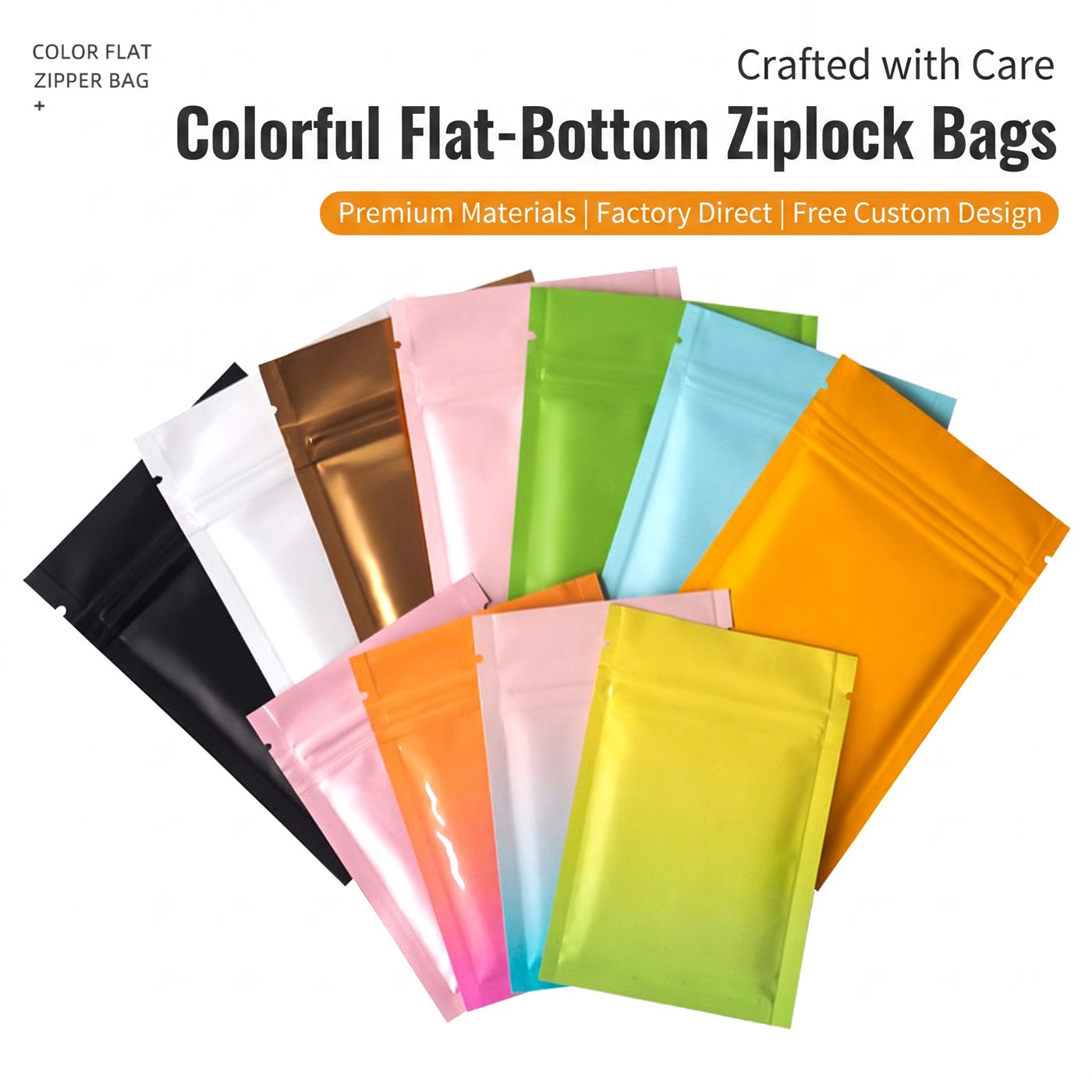 Colorful zipper bag range