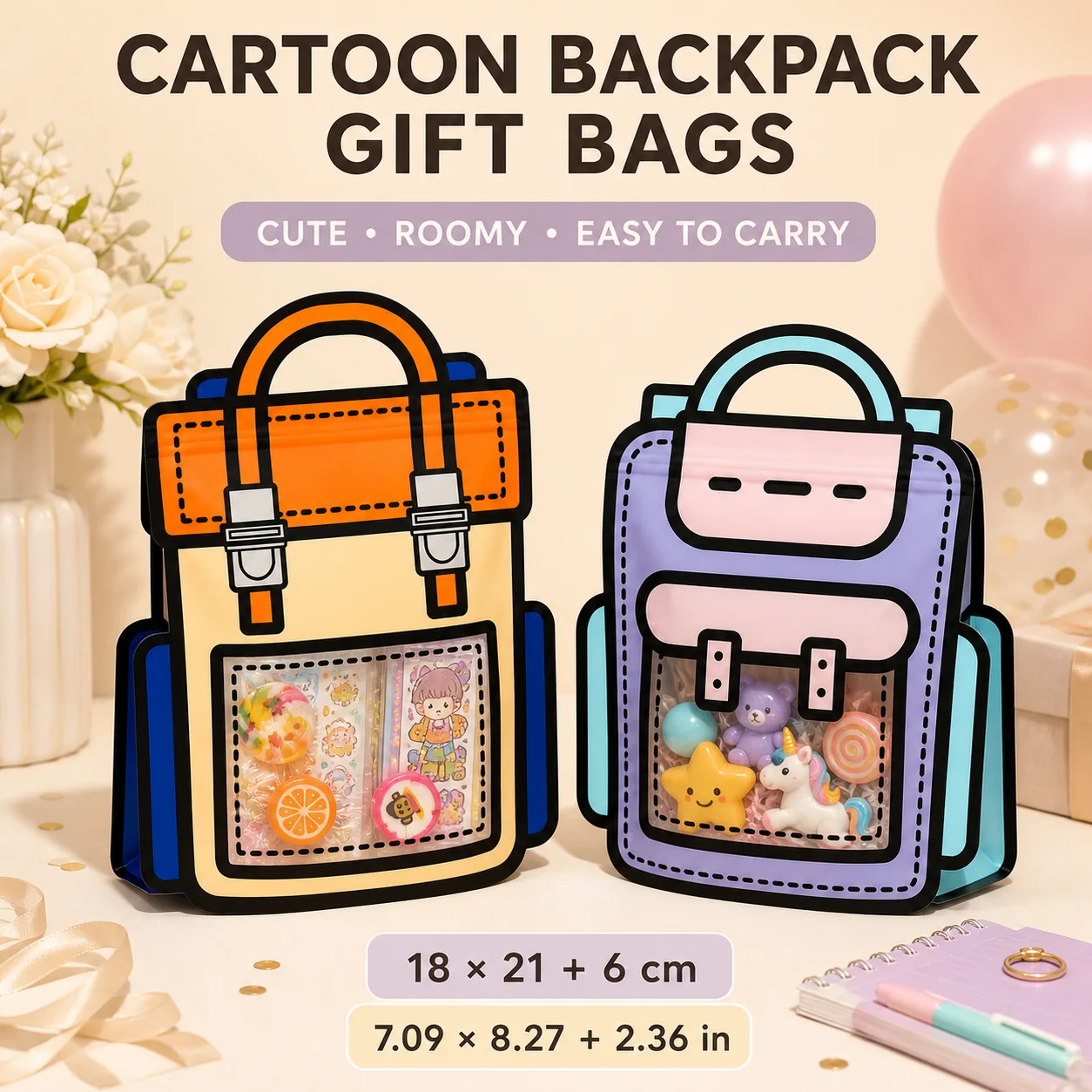 Backpack-shaped retail gift bag