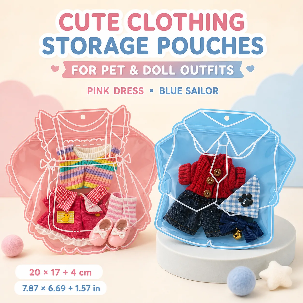 Clothing-shaped storage pouch