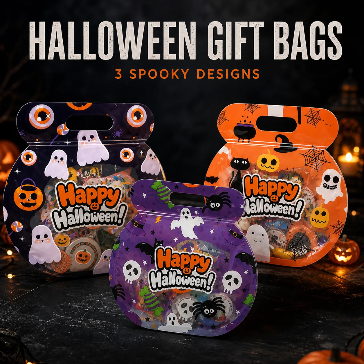 Seasonal carry-handle gift pouch